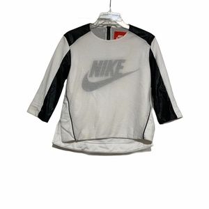 Nike NSW Perforated 3/4 Sleeve Zip Back Crew Sz XS